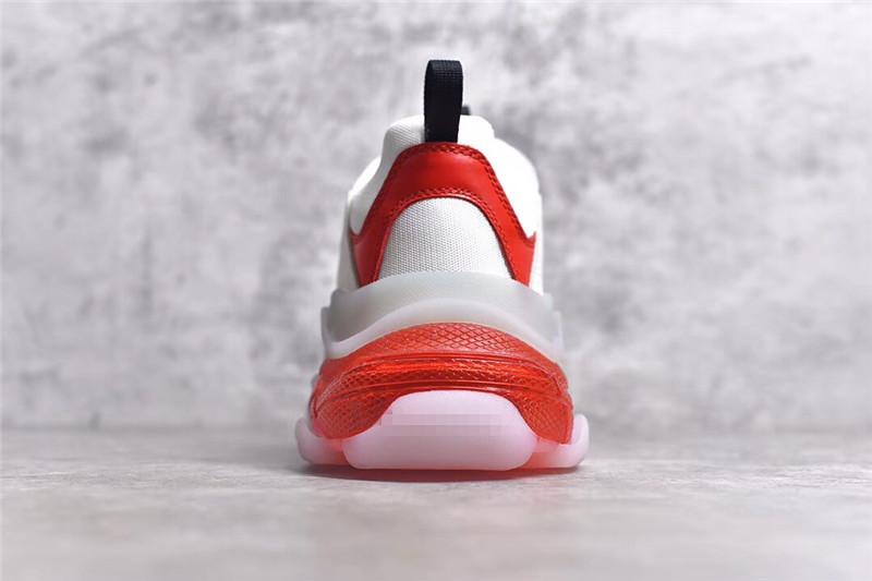 PK GOD PARIS TRIPLE S CLEAR SOLE TRAINER 19ss Red and White READY TO SHIP